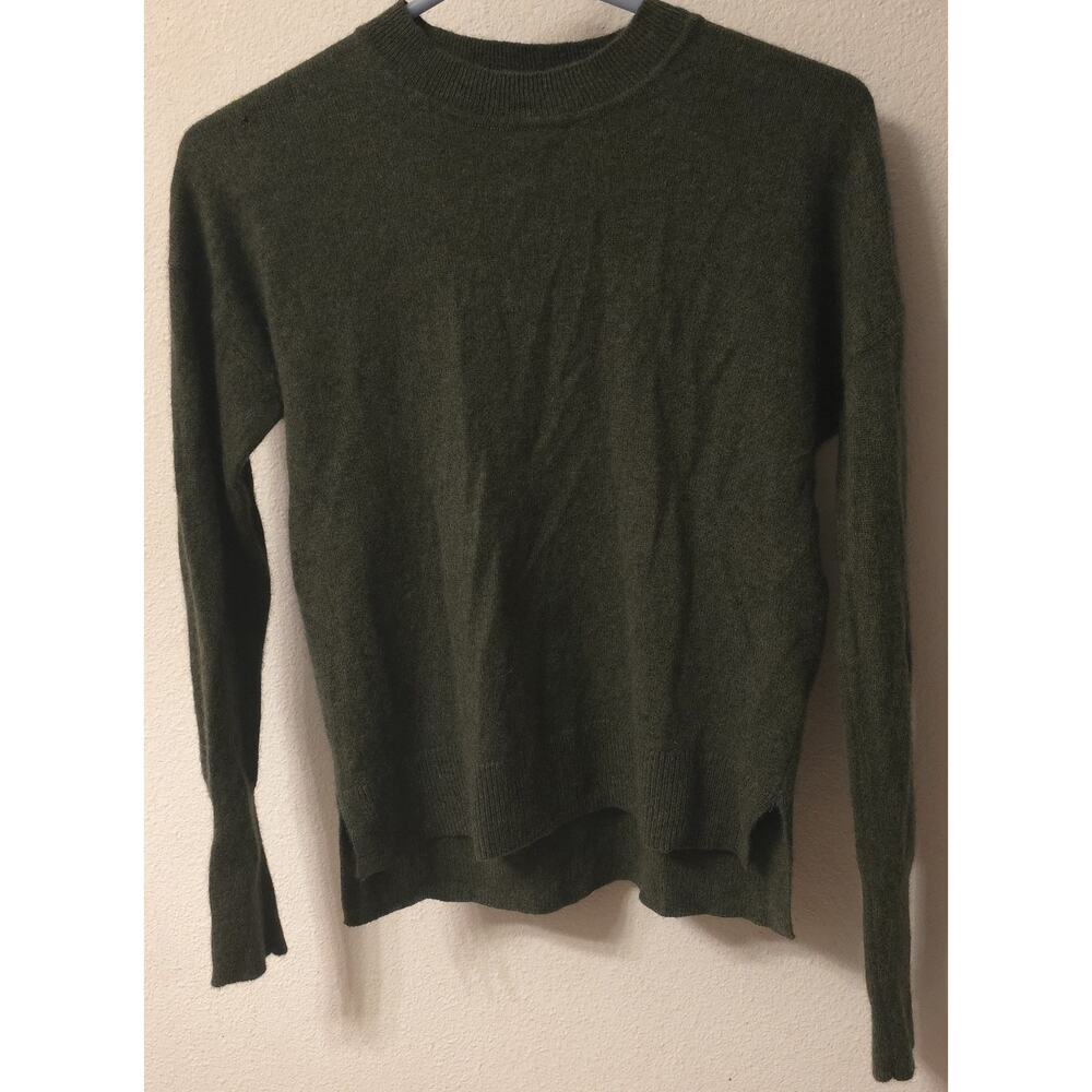 Tahari 100% 2-Ply Cashmere Sweater Women's M Dark Green Pullover Cozy Warm Soft